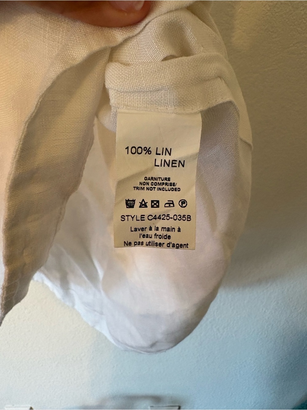 Charlie B Sleeveless Linen Top With Side Buttons - White - Picture 7 of 7